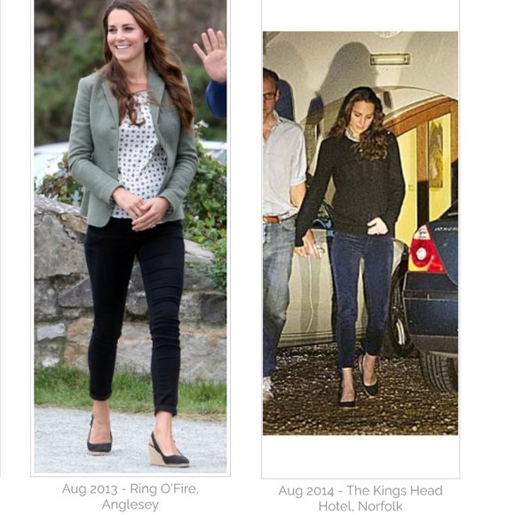 Pied-a-Terre 'Imperia' Navy Blue Slingback Espadrille Wedges ASO Kate Middleton - Picture 1 of 11